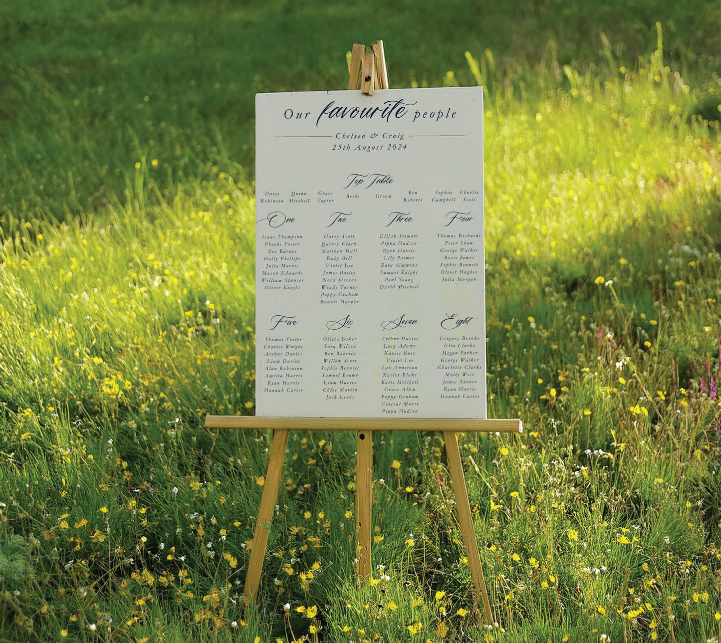 Wedding Table Plan | Printed Seating Chart | A1 A2 A3 Personalised Wedding Seat Sign