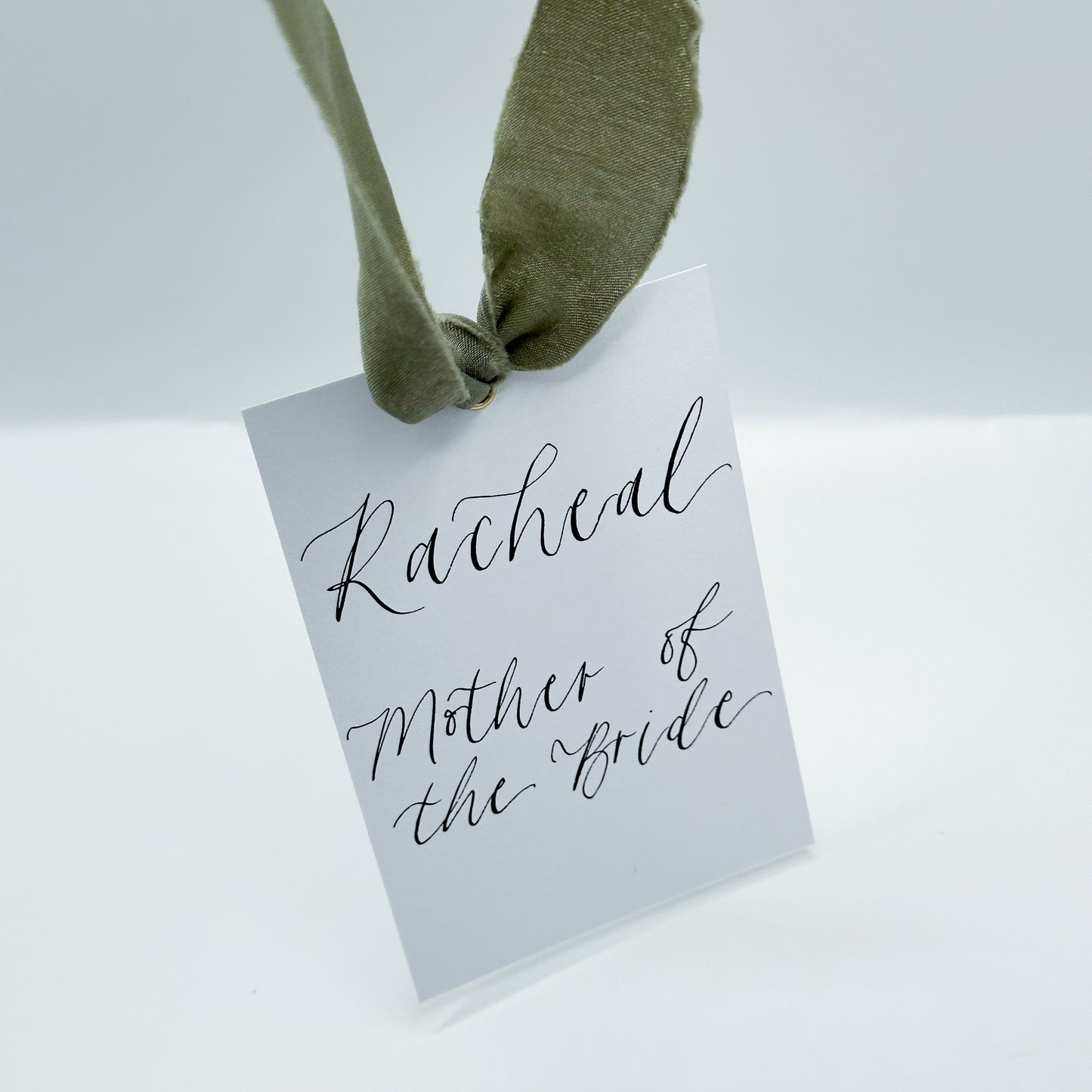 White Card with Ribbon | Calligraphy Wedding Dress Hanger Sign | Reserved Sign