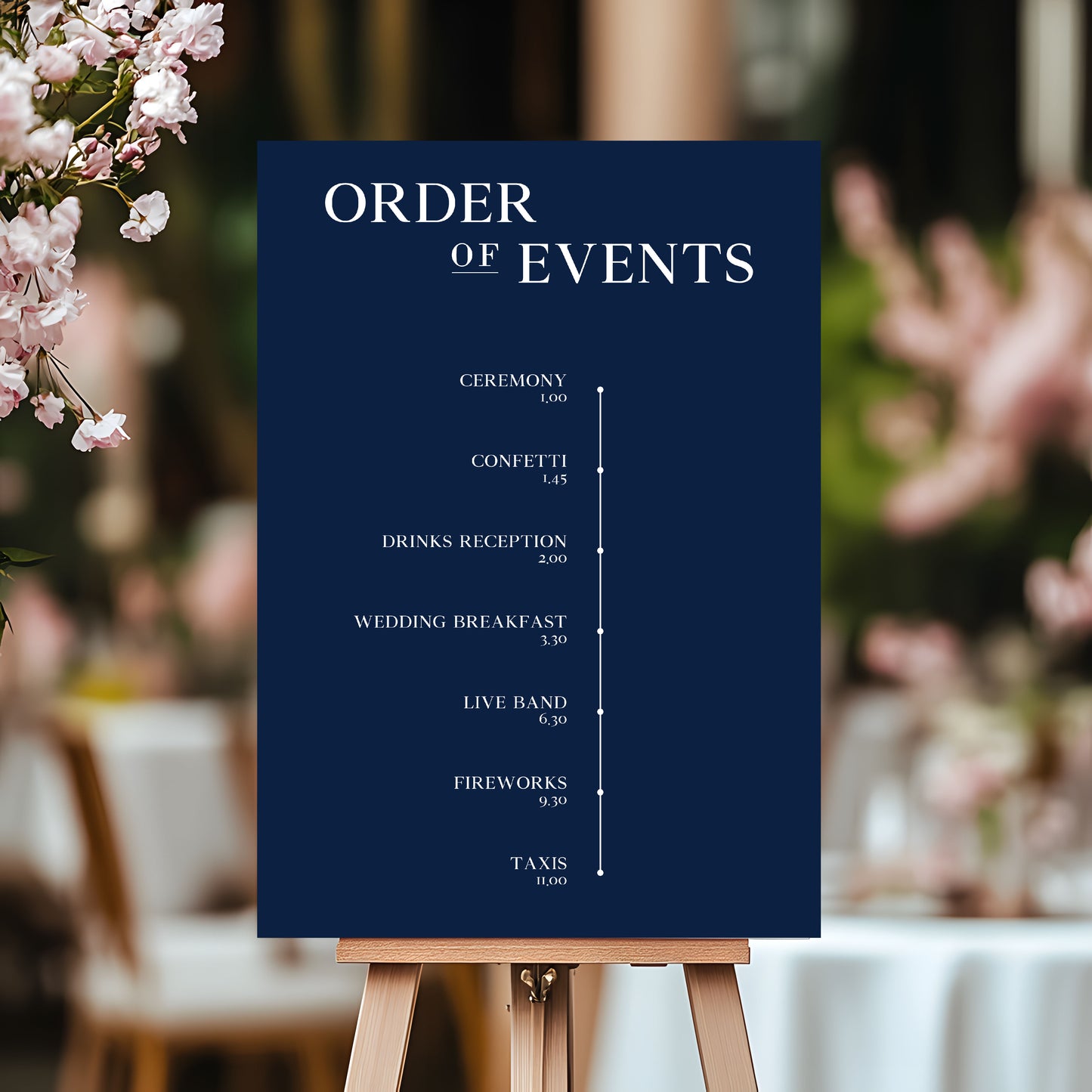 Wedding Order of the Day | Foam Board Order of Events | A1 A2 A3 Personalised Wedding Timeline Sign
