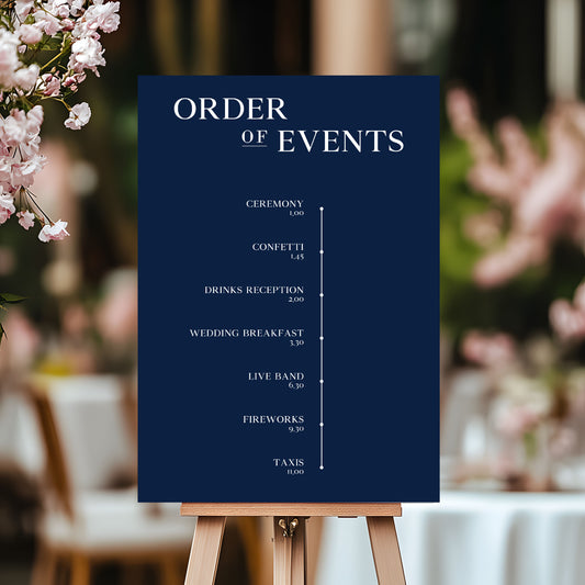 Wedding Order of the Day | Foam Board Order of Events | A1 A2 A3 Personalised Wedding Timeline Sign