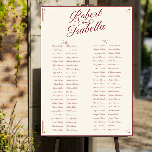 Wedding Table Plan | Printed Seating Chart | A1 A2 A3 Personalised Wedding Seat Sign