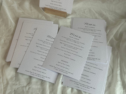 Handwritten Calligraphy Guest Name/Title Menu | A5 Personalised Printed Wedding Menu