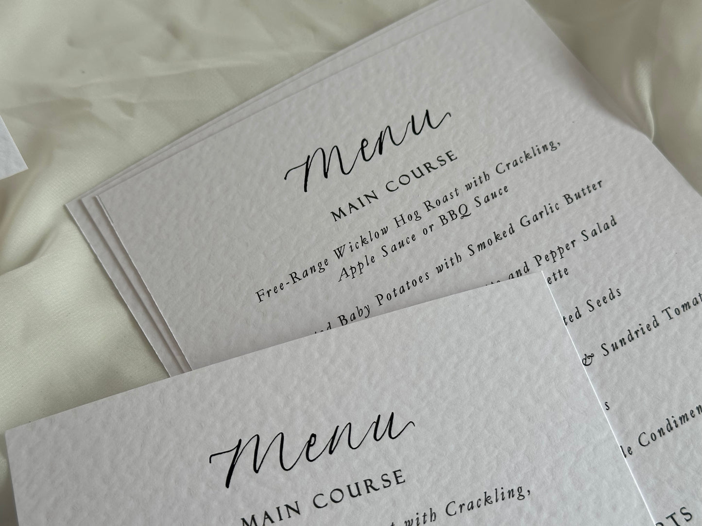 Handwritten Calligraphy Guest Name/Title Menu | A5 Personalised Printed Wedding Menu