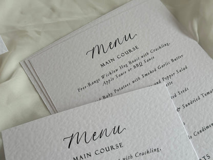 Handwritten Calligraphy Guest Name/Title Menu | A5 Personalised Printed Wedding Menu