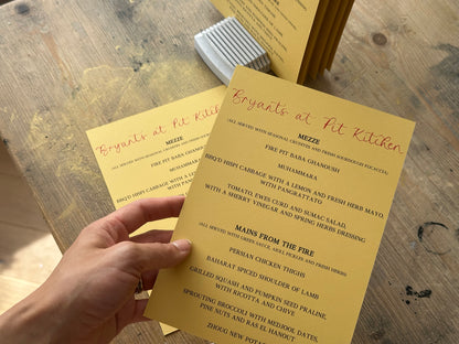 Handwritten Calligraphy Guest Name/Title Menu | A5 Personalised Printed Wedding Menu