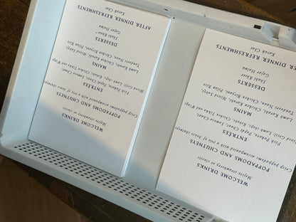 Wedding Menu Cards | A5 Personalised Printed Menu Cards