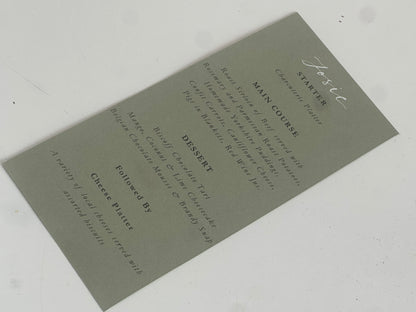 Handwritten Calligraphy Guest Name/Title Menu | A5 Personalised Printed Wedding Menu