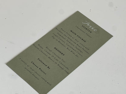 Handwritten Calligraphy Guest Name/Title Menu | A5 Personalised Printed Wedding Menu