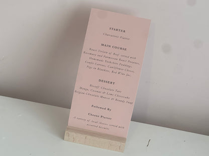 Skinny Wedding Menu Cards | Personalised Printed Menu Cards