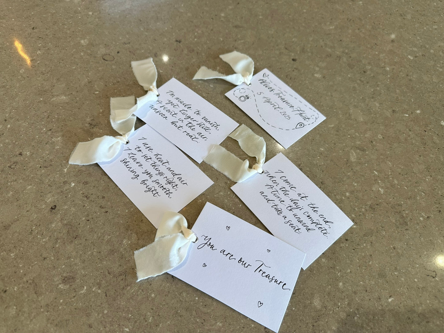 Custom Ribbon Calligraphy Note Card | A7 Wedding Personalised Thank You Note, Info Note