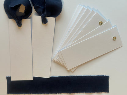 25 BLANK Navy Chiffon Ribbon Place Card with Eyelet | DIY Wedding Dinner Party Place Card, Write Your Own Place Setting