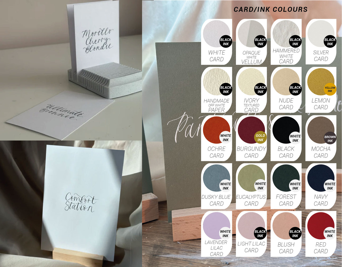 CUSTOM Calligraphy Wedding Sign | A5 A6 A7 Calligraphy Wedding Card Sign, Present Sign, Thank you sign