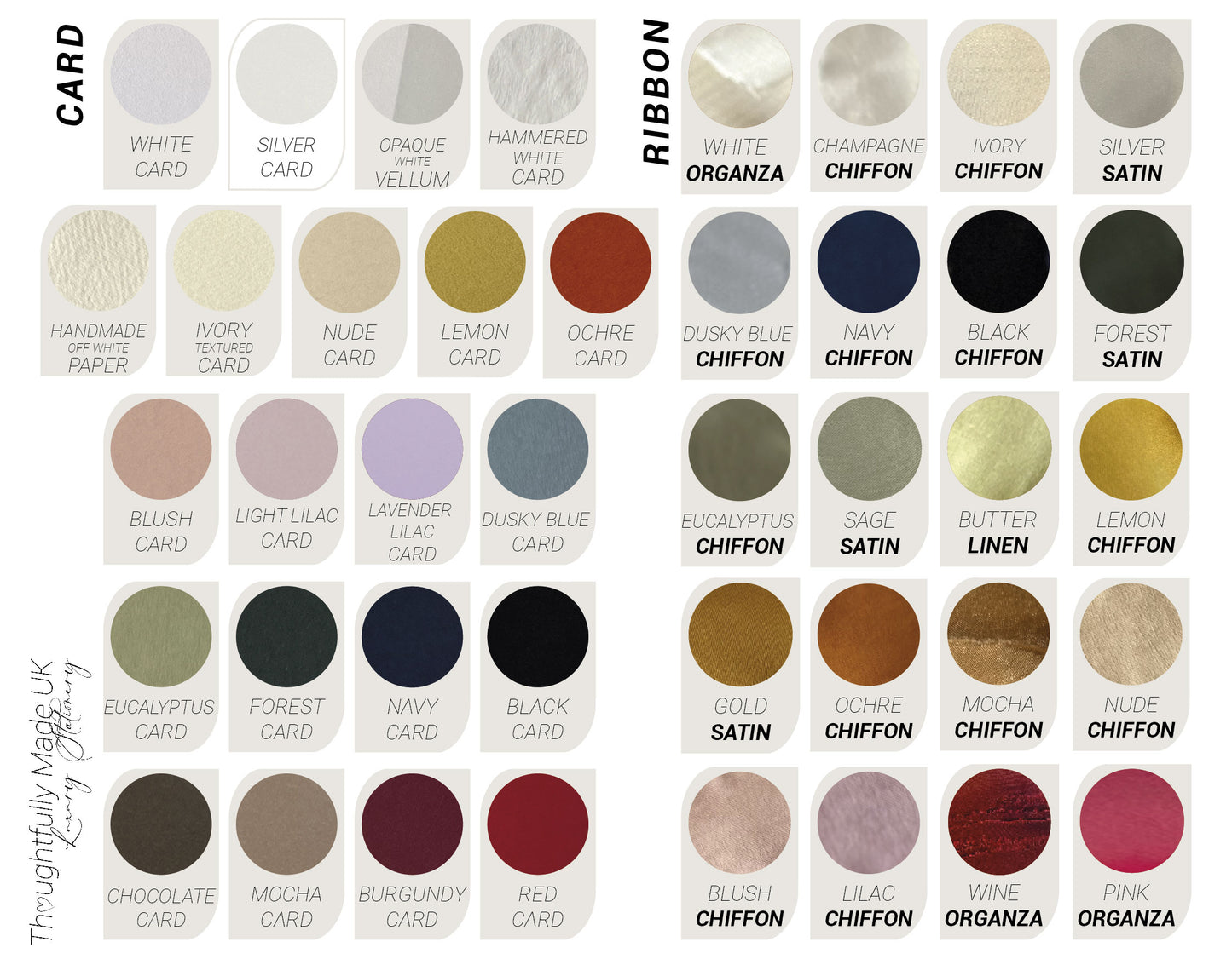 SAMPLE PACK | Card & Ribbon Colours