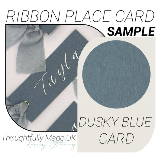 DUSKY BLUE Place Card Sample | Calligraphy Wedding Place Name Card |