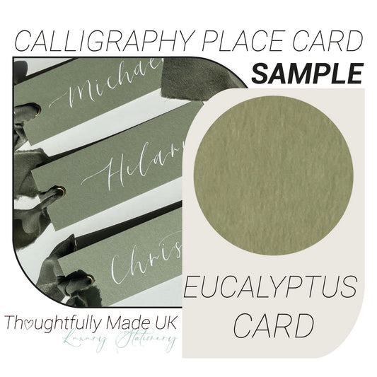 EUCALYPTUS Place Card Sample | Calligraphy Wedding Place Name Card |
