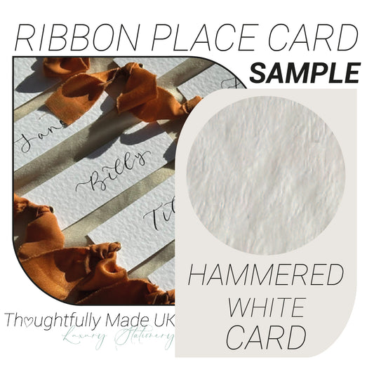 HAMMERED Place Card Sample | Calligraphy Wedding Place Name Card |