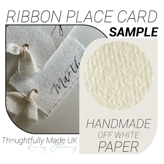 HANDMADE Paper Place Card Sample | Calligraphy Wedding Place Name Card |