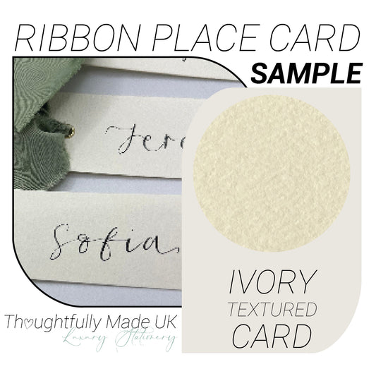 IVORY Place Card Sample | Calligraphy Wedding Place Name Card |