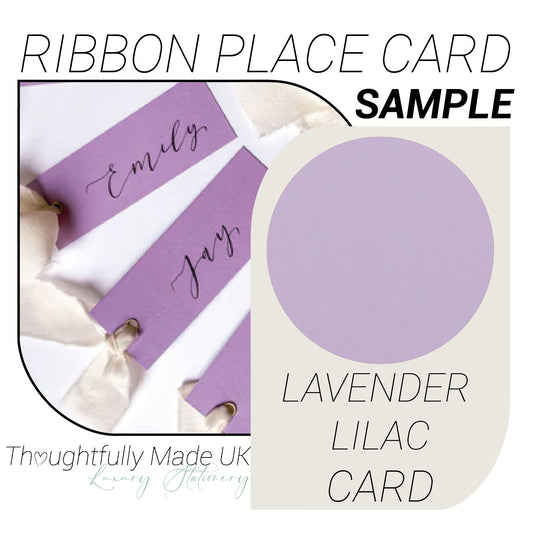 LAVENDER LILAC Place Card Sample | Calligraphy Wedding Place Name Card |