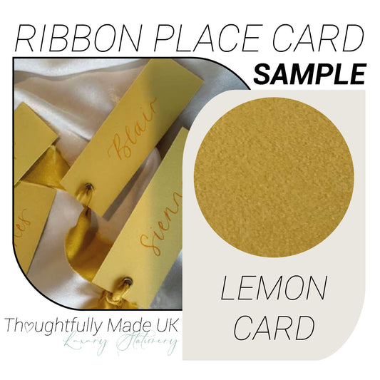 LEMON YELLOW Place Card Sample | Calligraphy Wedding Place Name Card |