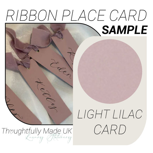 LIGHT LILAC Place Card Sample | Calligraphy Wedding Place Name Card |