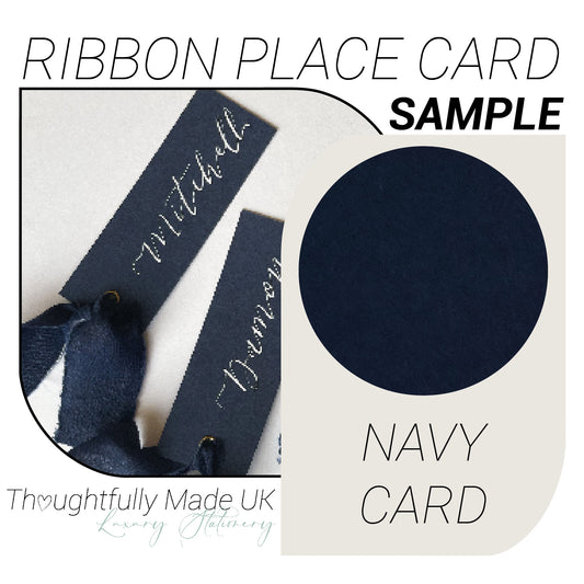 NAVY Place Card Sample | Calligraphy Wedding Place Name Card |