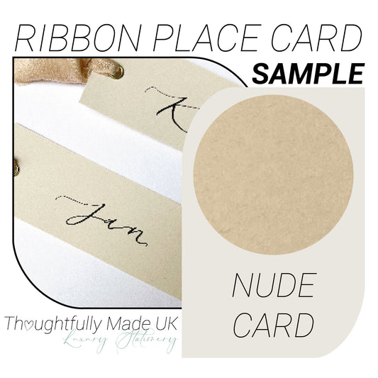 NUDE Place Card Sample | Calligraphy Wedding Place Name Card |
