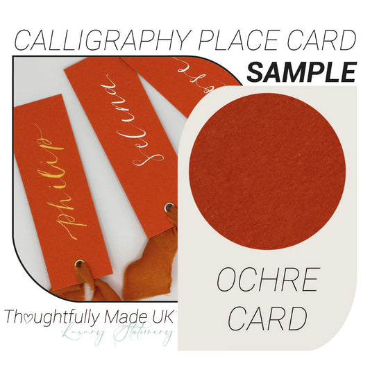OCHRE Place Card Sample | Calligraphy Wedding Place Name Card |