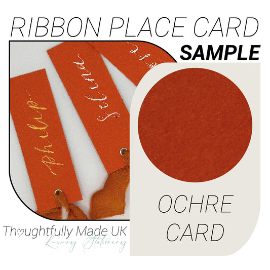 OCHRE Place Card Sample | Calligraphy Wedding Place Name Card |