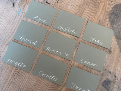 Square *ish Calligraphy Place Name Card | Calligraphy Wedding Place Name Card | Flat Place Card