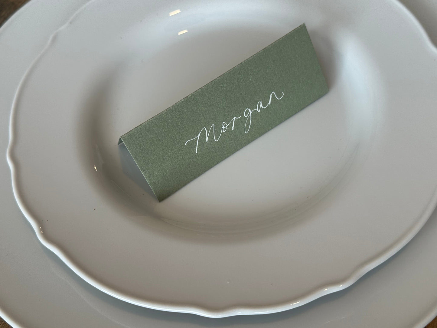 Menu Choice Tented Wedding Place Cards | Guest Menu Calligraphy Escort Cards