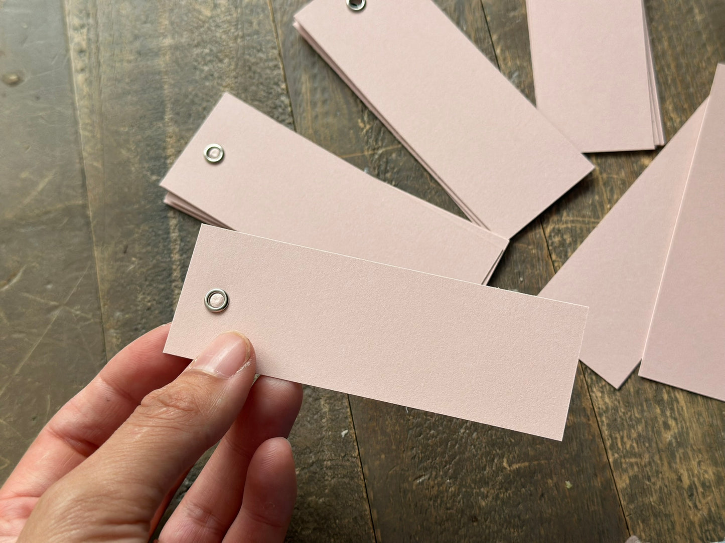 25 BLANK BLUSH Pink Place Card with or without Eyelet | DIY Wedding Dinner Party Place Card, Write Your Own Place Setting | DIY Add Own Ribbon Calligraphy Wedding Place Name Card