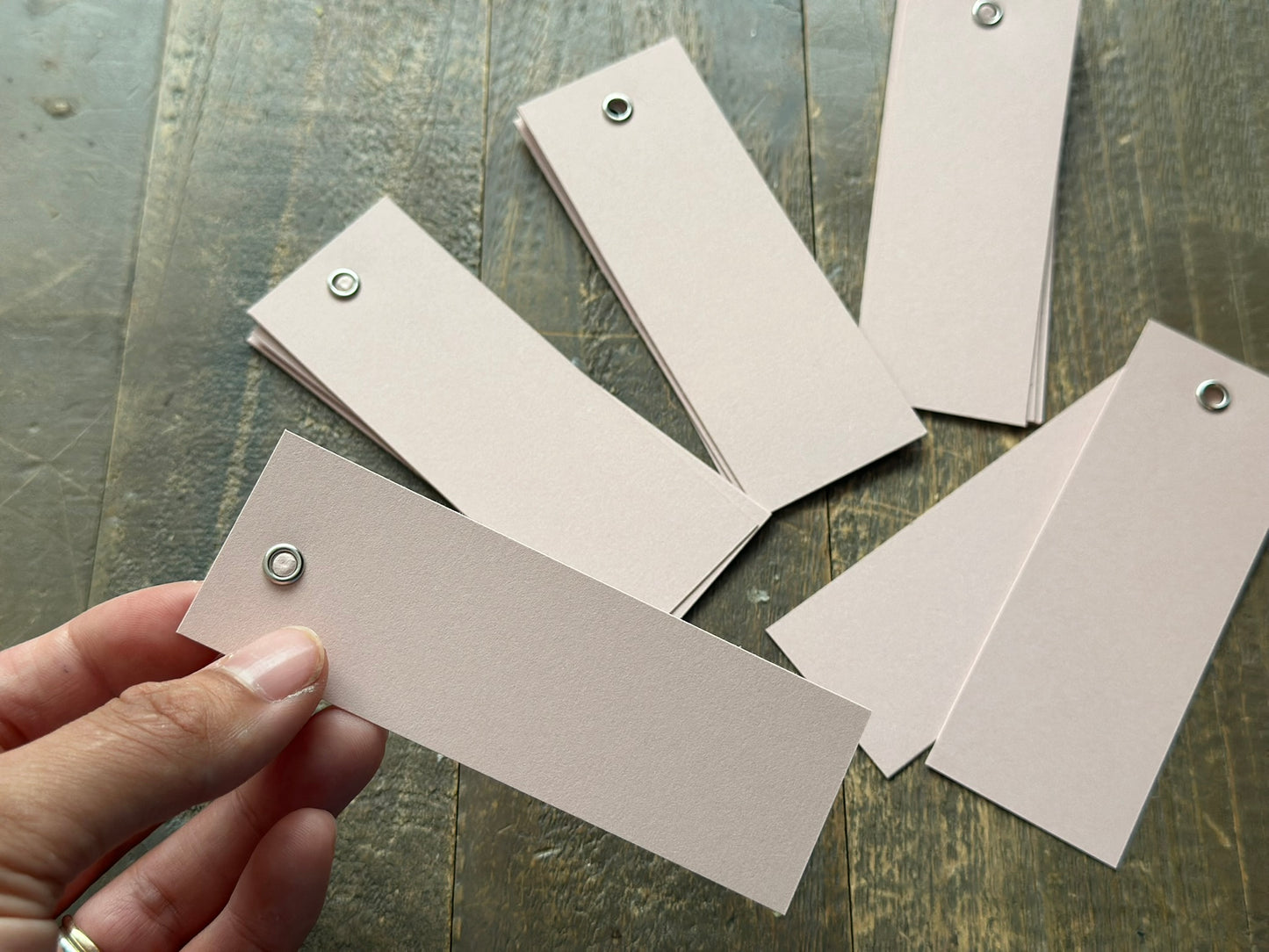 25 BLANK Custom Card Place Card with Eyelet | DIY Add Own Ribbon Wedding Place Name Card