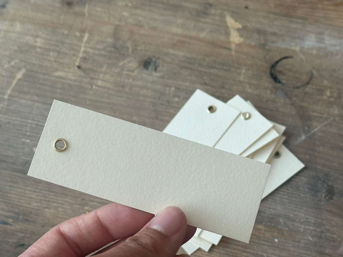 25 BLANK IVORY Place Card with or without Eyelet | DIY Wedding Dinner Party Place Card, Write Your Own Place Setting | DIY Add Own Ribbon Calligraphy Wedding Place Name Card