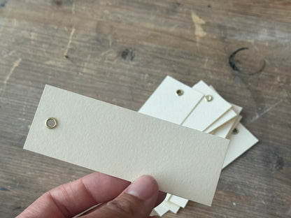 25 BLANK IVORY Place Card with or without Eyelet | DIY Wedding Dinner Party Place Card, Write Your Own Place Setting | DIY Add Own Ribbon Calligraphy Wedding Place Name Card