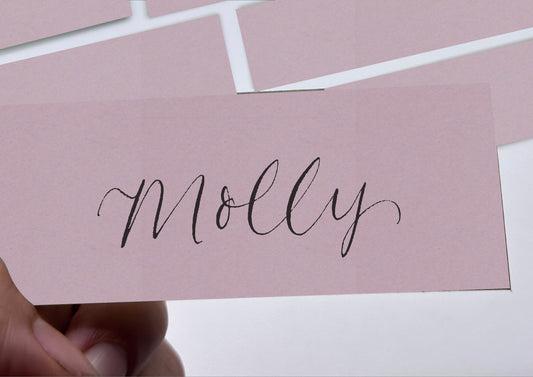 LIGHT LILAC Calligraphy Place Name Card | Calligraphy Wedding Place Name Card | Flat Place Card