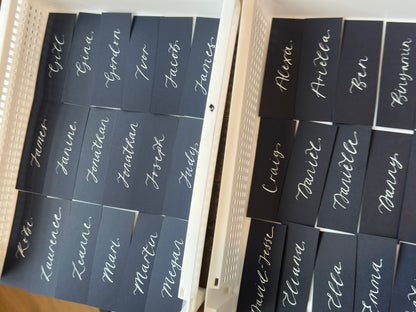 Navy Flat Wedding Place Cards | Calligraphy Place Cards