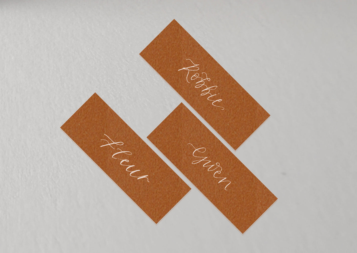 OCHRE Orange Calligraphy Place Name Card | Calligraphy Wedding Place Name Card | Flat Place Card