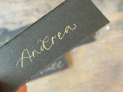 Custom Card Deckle Edge Flat Wedding Place Cards | Calligraphy Place Cards