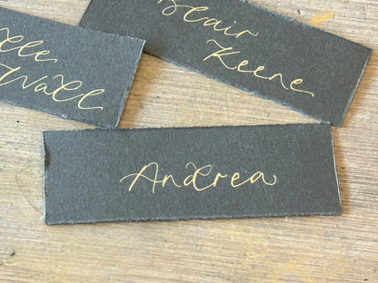 Custom Card Deckle Edge Flat Wedding Place Cards | Calligraphy Place Cards
