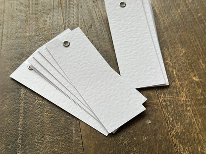 25 BLANK HAMMERED WHITE Place Card with or without Eyelet | DIY Wedding Dinner Party Place Card, Write Your Own Place Setting | DIY Add Own Ribbon Calligraphy Wedding Place Name Card