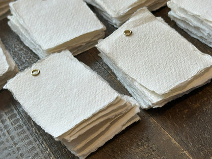 25 BLANK HANDMADE PAPER Place Card with or without Eyelet | DIY Wedding Dinner Party Place Card, Write Your Own Place Setting | DIY Add Own Ribbon Calligraphy Wedding Place Name Card