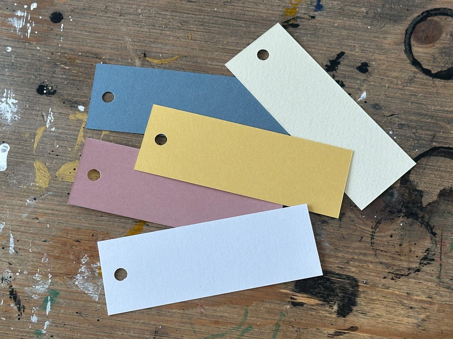 25 BLANK Custom Card Place Card with Hole Punch | DIY Add Own Ribbon Wedding Place Name Card