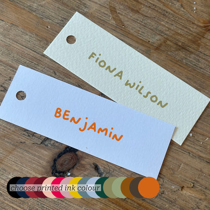 Printed Wedding Place Cards with Holepunch | Add Your Own Ribbon