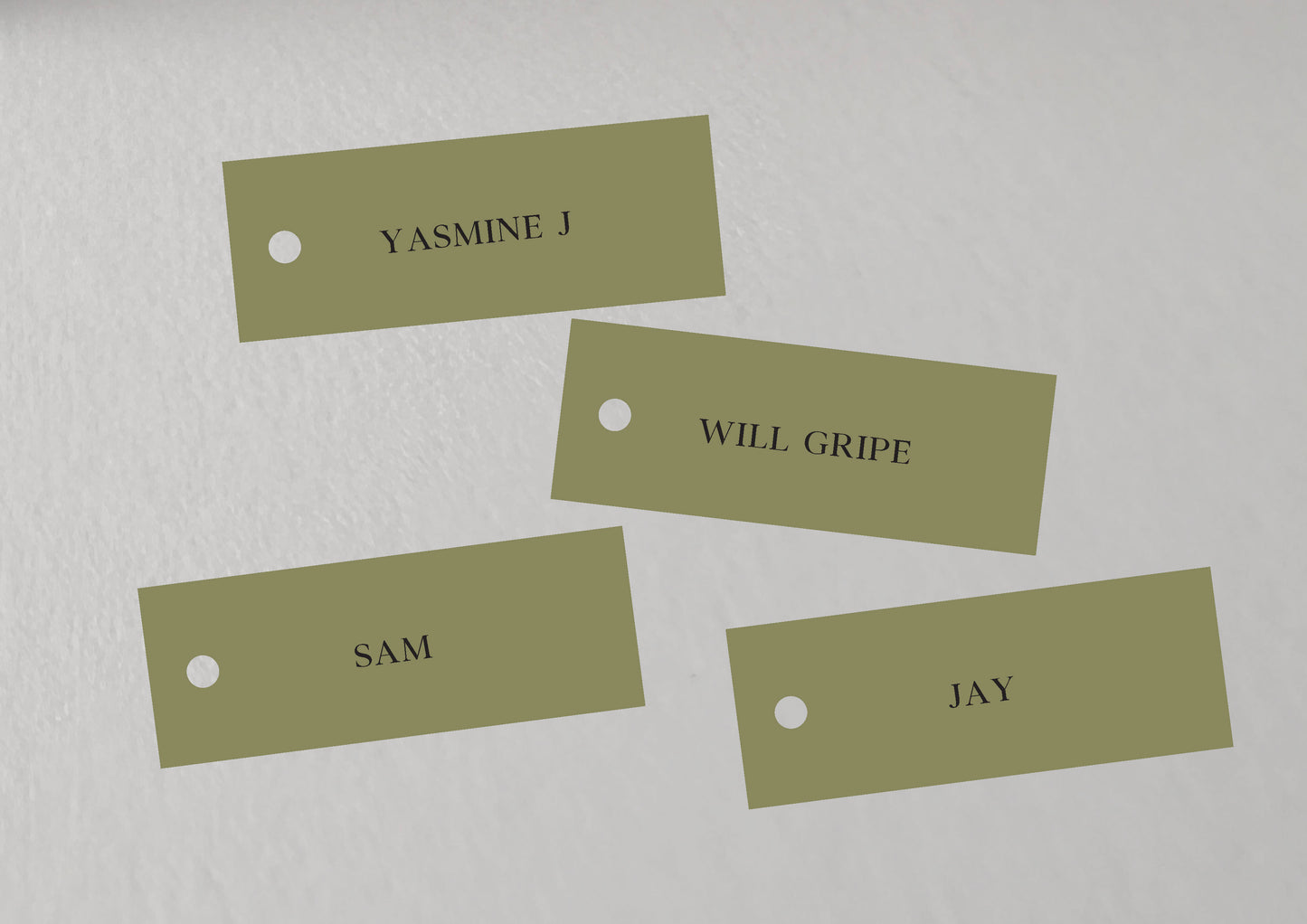 Printed Colourful Wedding Place Cards with Holepunch | Add Your Own Ribbon