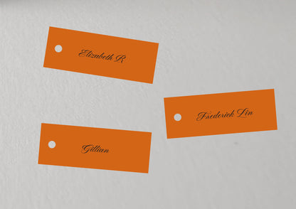 Printed Colourful Wedding Place Cards with Holepunch | Add Your Own Ribbon