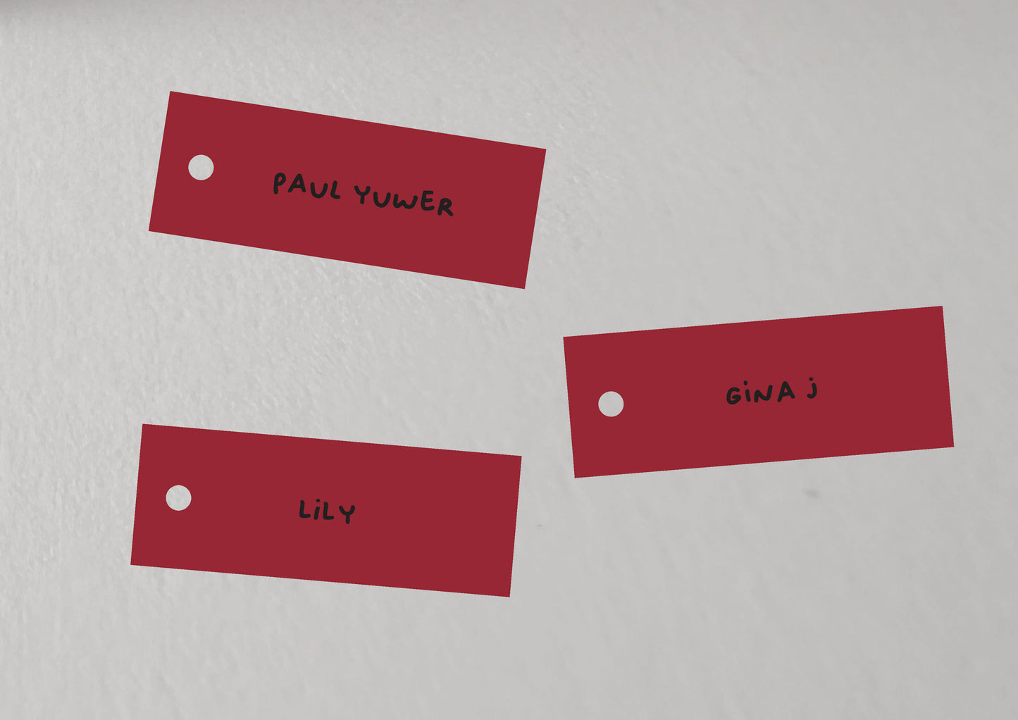 Printed Colourful Wedding Place Cards with Holepunch | Add Your Own Ribbon