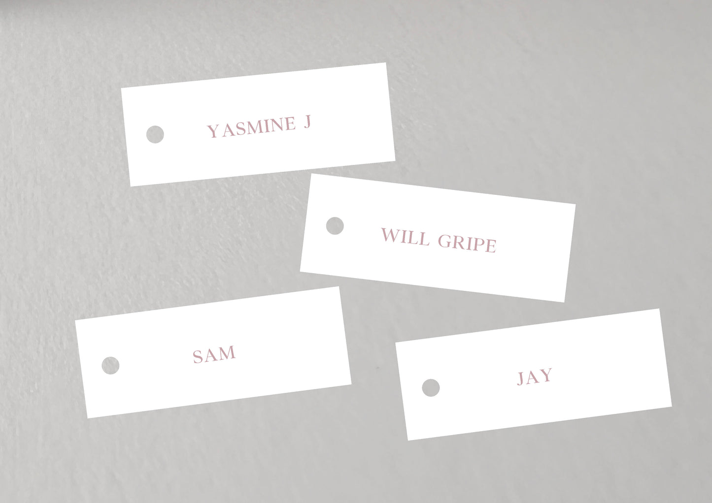 Printed Wedding Place Cards with Holepunch | Add Your Own Ribbon