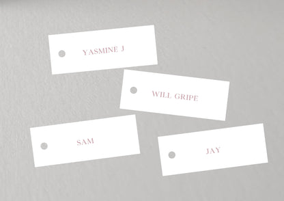 Printed Wedding Place Cards with Holepunch | Add Your Own Ribbon