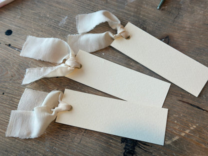 25 BLANK IVORY Chiffon Ribbon Place Card with Eyelet | DIY Wedding Dinner Party Place Card, Write Your Own Place Setting | Green Wedding Baby Shower